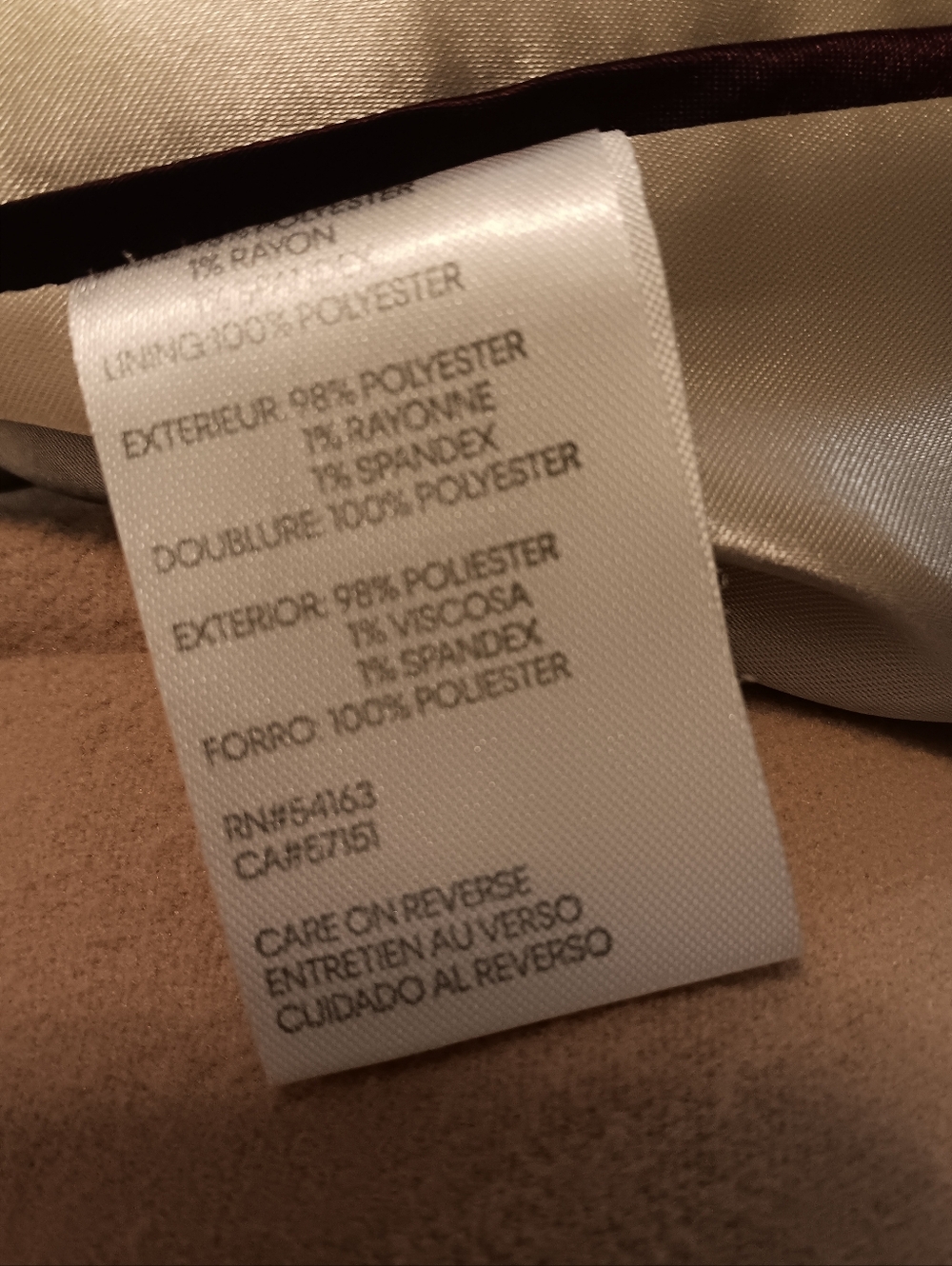 Calvin Klein Women's Beige Tan Peacoat with Notch Collar - Picture 5 of 6